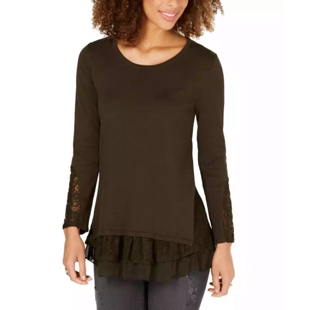 Style & co Women’s Olive lease design long sleeve top size 2XL